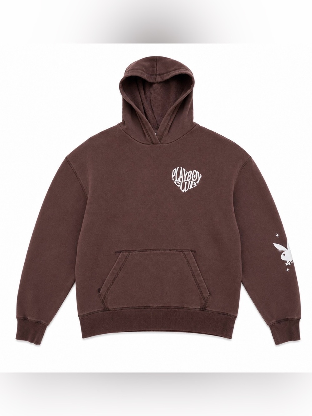 Playboy Club Brown Hoodie Women’s Oversized Graphic Pullover Y2K
